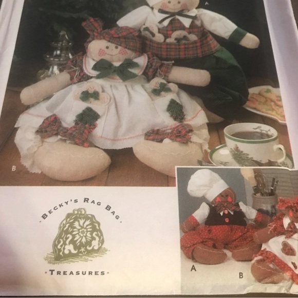 Vtg Gingerbread People Body and Clothes 16" New 2001 Simplicity 9880 - Picture 4 of 8